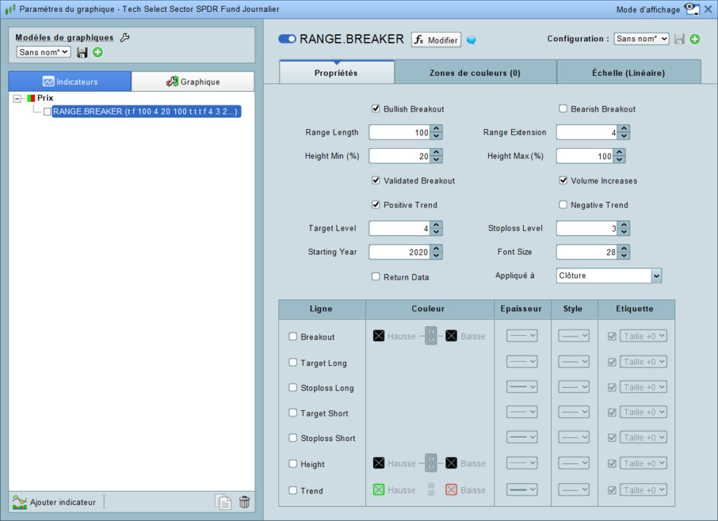 Range Breaker settings panel