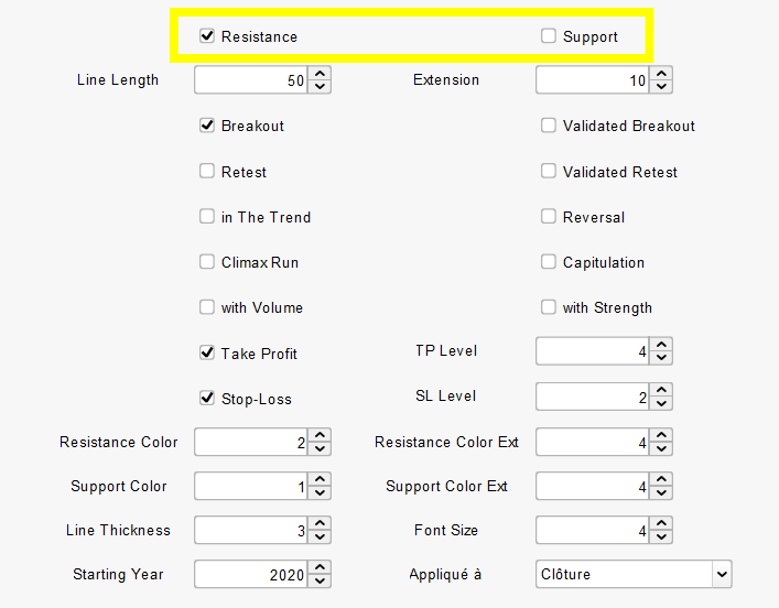 Resistance and Support Setting