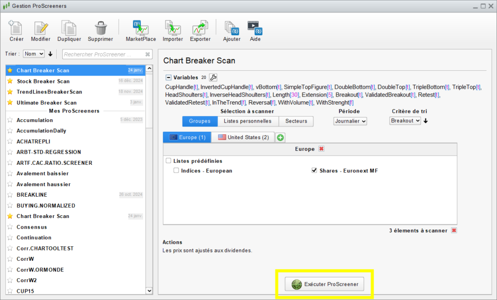 Chart Breaker Screener Running