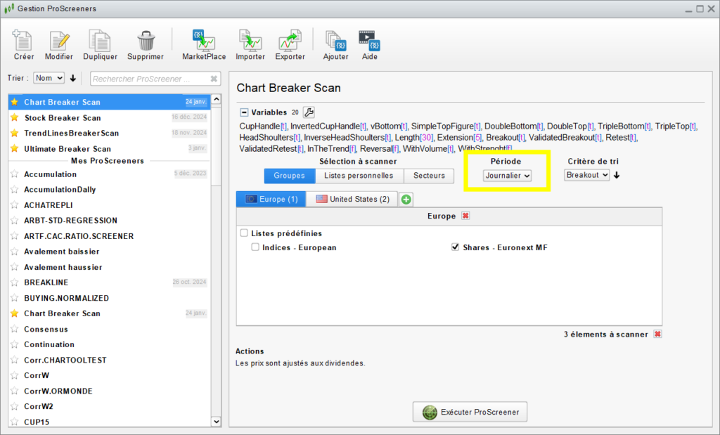 Chart Breaker Screener Timeframe