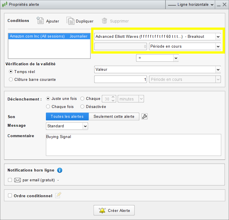 Elliott Waves Alert Indicator Selection