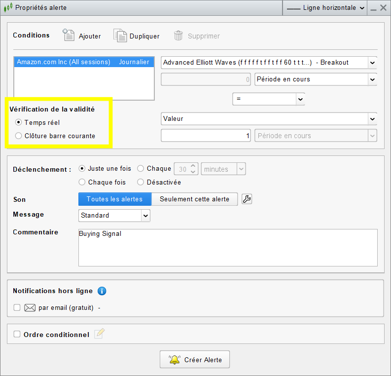 Elliott Waves Alert Trigger