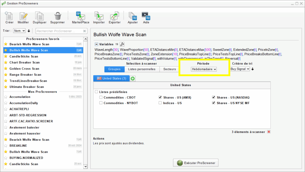 Wolfe Wave Screener period